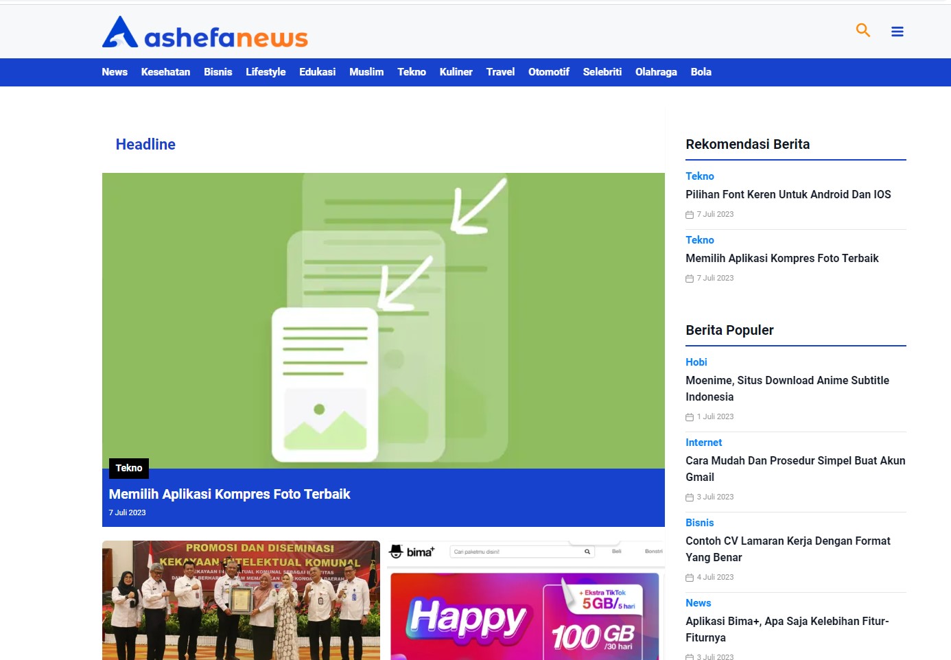 AshefaNews, Situs Web Berita Lengkap dan Terupdate